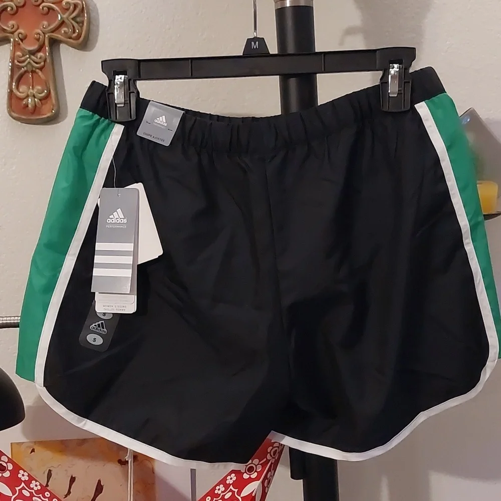 Black and green Adidas athletic shorts - Picture 2 of 5